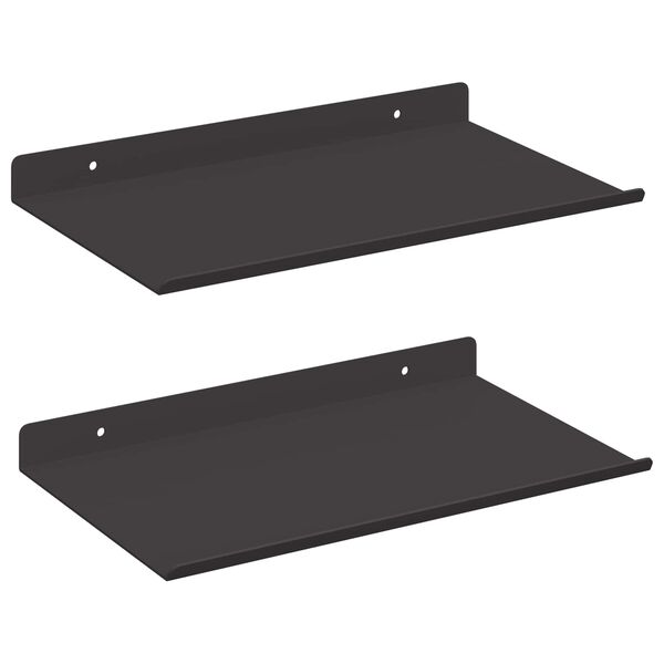 vidaXL Schwebendes Regal 2 pcs Schwarz 30 x 17,5 x 2,5 cm Stahl