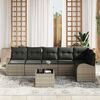 vidaXL Sofa Set mit Kissen mit Speicher 7 pcs Grau Poly-Rattan
