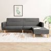 vidaXL Schlafsofa 2-Sitzer mit Fu&szlig;hocker Dunkelgrau Stoff