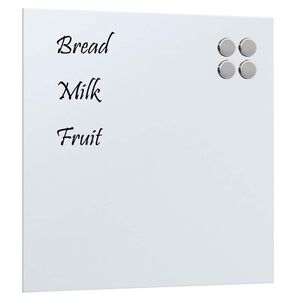 vidaXL Magnettafel Wandmontage Wei&szlig; 40x40 cm Hartglas