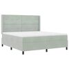 vidaXL Boxspringbett mit Matratze Hellgrau 180 x 200 cm Samt