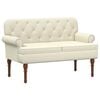 vidaXL Zweisitzer mit Knopfheftung Creme 120 x 65 x 77 cm Kunstleder