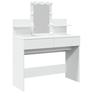 vidaXL Schminktisch mit LED-Beleuchtung Wei&szlig; 100x40x130 cm