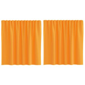 vidaXL Voile Vorh&auml;nge mit Schlaufen 2 Stk. Orange 140x140 cm