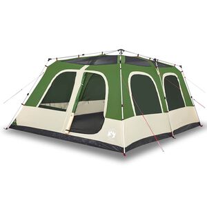 vidaXL Kuppel-Familienzelt 10 Personen Gr&uuml;n Quick Release