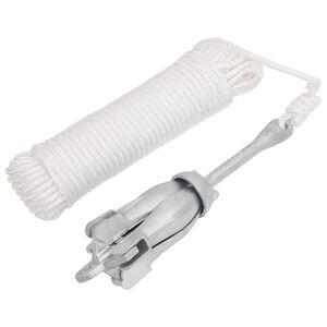 vidaXL Klappanker mit Seil Silbern 2,5 kg Temperguss