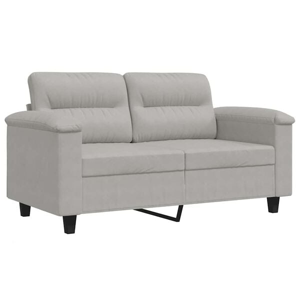 vidaXL 2-Sitzer-Sofa Hellgrau 120 cm Mikrofasergewebe