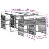vidaXL 5-tlg. Garten-Essgruppe mit Kissen Beigemischung Poly Rattan
