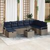 vidaXL Sofa Set mit Kissen mit Speicher Grau Poly-Rattan