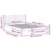 vidaXL Bettrahmen mit Kopfteil Braun 140 x 210 cm Massives Kiefernholz