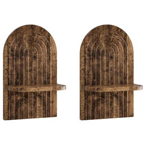 vidaXL Wandregal 2 stk. Altholz 23 x 13.5 x 37.5 cm Holzwerkstoff