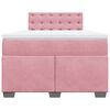 vidaXL Boxspringbett mit Matratze Rosa 120x200 cm Samt