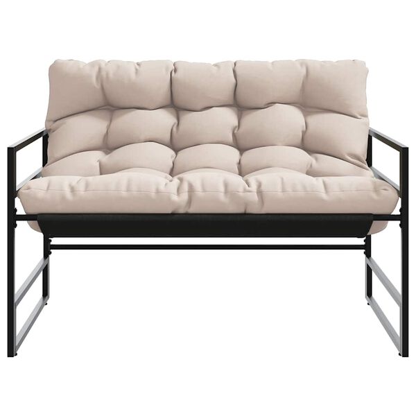 vidaXL Gartenbank mit Kissen Taupe 113 cm Stahl