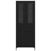 vidaXL Highboard 2 pcs Schwarz Eichen-Optik Holzwerkstoff