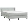 vidaXL Boxspringbett mit Matratze Hellgrau 140x210 cm Samt