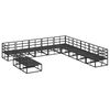 vidaXL Gartensofa-set mit Kissen 11 pcs Schwarz Aluminium
