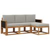 vidaXL Outdoor-Sofagarnitur mit Kissen 4 pcs Nat&uuml;rlich und Hellgrau