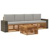 vidaXL Outdoor-Sofagarnitur 5 stk. Natur und Hellgrau