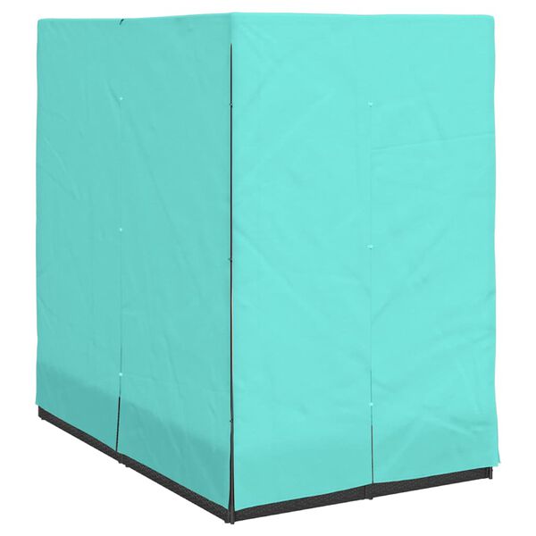 vidaXL Doppelte Sonnenliege T&uuml;rkis 205 x 129 x 200 cm Poly-Rattan