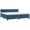 vidaXL Boxspringbett mit Matratze Dunkelblau 200x200 cm Samt