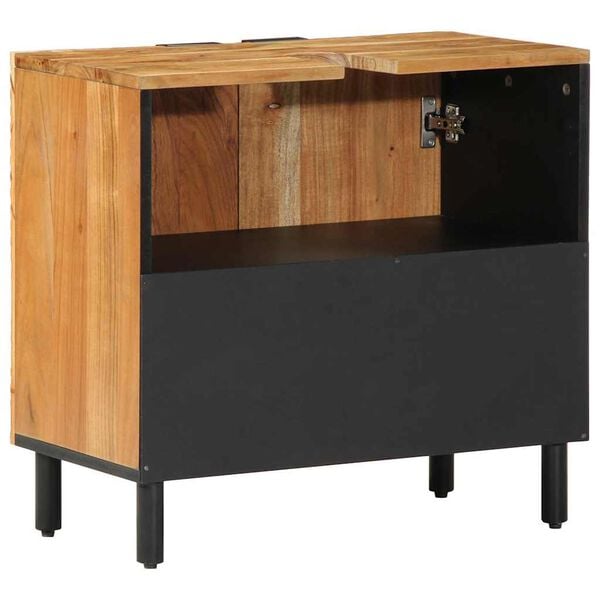 vidaXL Waschbeckenschrank mit Regal Massivholz Akazie 62 x 33 x 58 cm