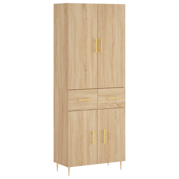 vidaXL Highboard Sonoma-Eiche 69,5x34x180 cm Holzwerkstoff