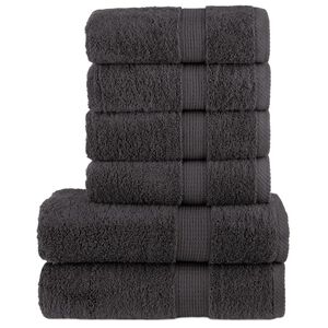 vidaXL 6 tlg. Premium-Handtuch-Set SOLUND Anthrazit 600 g/m&sup2;