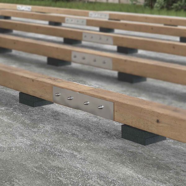 vidaXL Gummigranulat-Patiopad Schwarz 9 x 9 x 2 cm Gummi