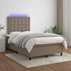 vidaXL Boxspringbett mit Matratze & LED Taupe 120x190 cm Stoff