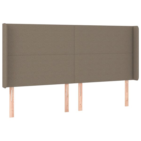 vidaXL LED Kopfteil Taupe 163x16x118/128 cm Stoff