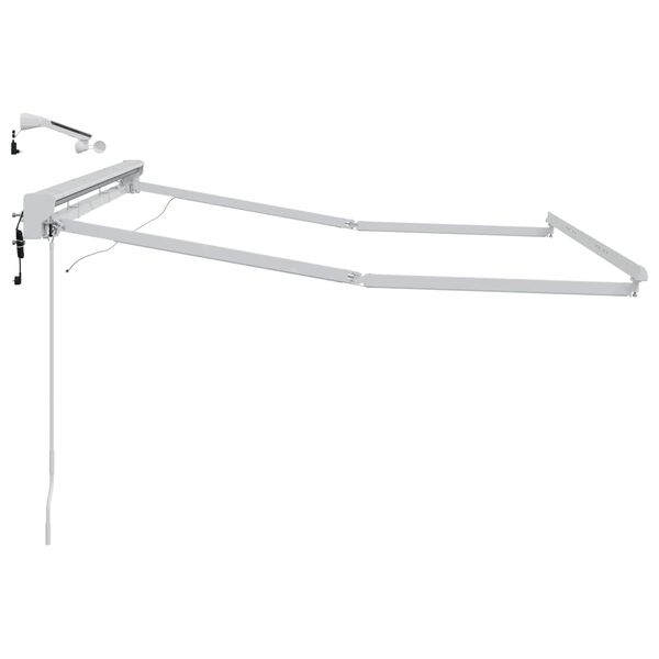 vidaXL Elektrische Markisenrahmen mit LEDs Wei&szlig; 3 x 2 m Aluminium