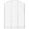 vidaXL Gabione mit Hochbogen 150x30x180/200 cm Verzinktes Eisen