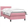 vidaXL Boxspringbett mit Matratze Rosa 100x220 cm Samt