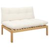 vidaXL Mittelsofa Einheit Helles Akazie und cremewei&szlig; 120 x 80 x 82 cm