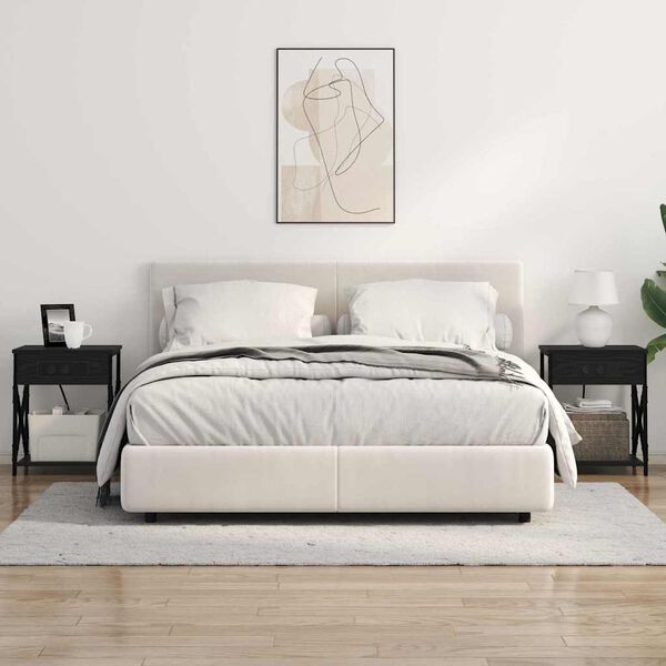 vidaXL Nachttisch Schwarz Eichen-Optik 41 x 31 x 51 cm Holzwerkstoff