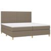 vidaXL Boxspringbett mit Matratze & LED Taupe 200x200 cm Stoff