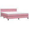 vidaXL Boxspringbett mit Matratze & LED Rosa 180x210 cm Samt