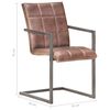 vidaXL Freischwinger 2 Stk. Braun Echtleder