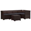 vidaXL 5-Sitzer Gartensofa mit Kissen Rattan-Look PP Braun