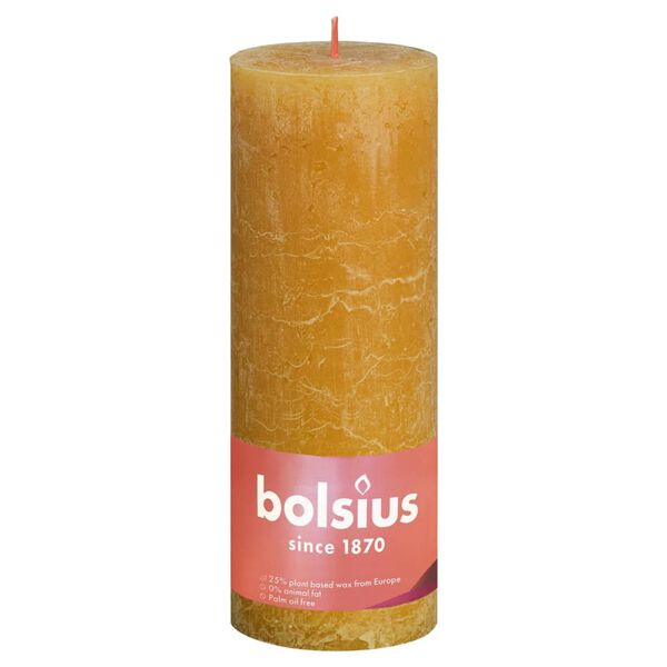 Bolsius Rustikale Stumpenkerzen Shine 4 Stk. 190x68 mm Honiggelb