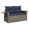 vidaXL 6-teiliges Gartensofa-Set mit Kissen, grau, Polyrattan