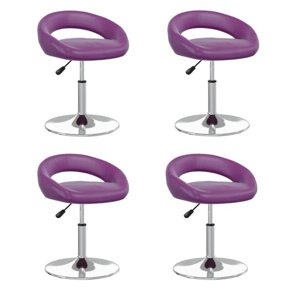 vidaXL Esszimmerst&uuml;hle 4 Stk. Drehbar Lila Kunstleder