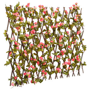 vidaXL Rankgitter mit K&uuml;nstlichem Efeu Erweiterbar Dunkelrosa 180x60cm