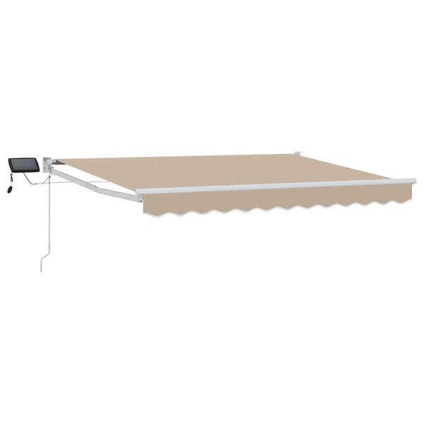 vidaXL Manuelle Gelenkarmmarkise mit LEDs Beige 3,5 x 2,5 m