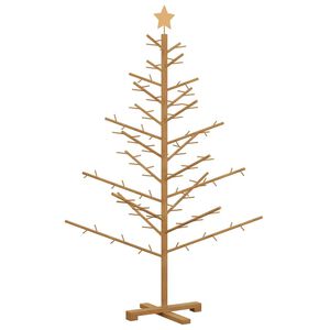 vidaXL Holz Weihnachtsbaum mit St&auml;nder Braun 150 cm Massivholz Kiefer