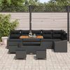 vidaXL Gartensofa-set mit Kissen 10 pcs Schwarz Poly Rattan