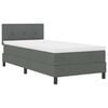 vidaXL Boxspringbett mit Matratze Dunkelgrau 80 x 200 cm Stoff