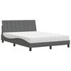 vidaXL Bett mit Matratze "Hanko" Dunkelgrau 140x190 cm Stoff