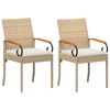 vidaXL Gartenst&uuml;hle 2 pcs Beige und Cremewei&szlig; Poly-Rattan und Akazie