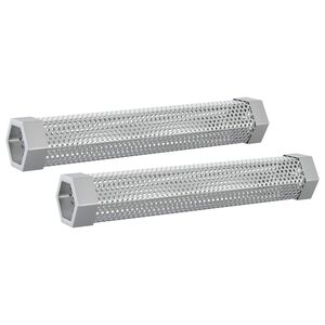 vidaxl R&auml;ucherrohr 2 Stk. 5 x 5 x 30 cm Edelstahl 304 Silber